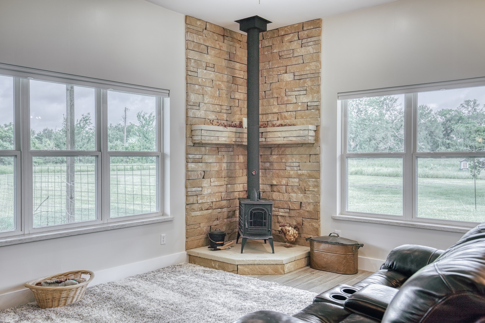 38261 Fm 1736 Road Hempstead, TX 77445 - Photo 16 of 43 Wood burning fireplace-so efficient