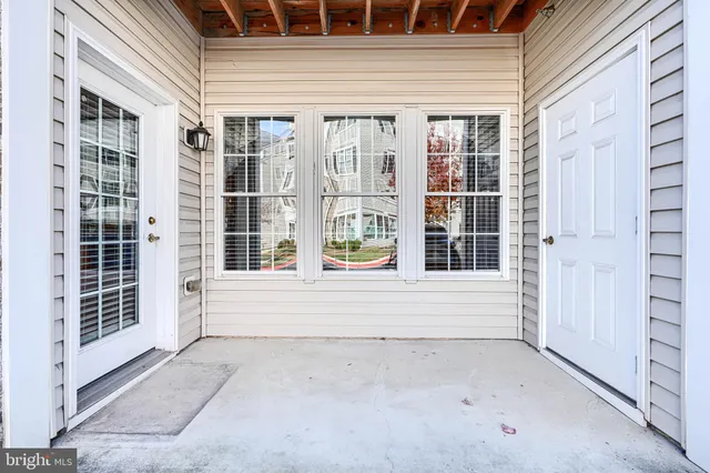 a view of porch with a window