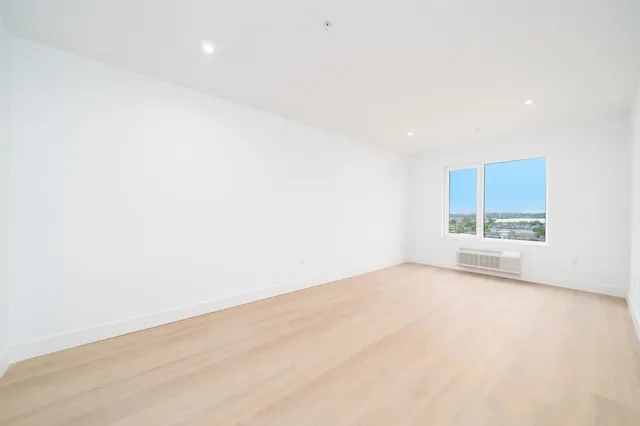 an empty room with a window