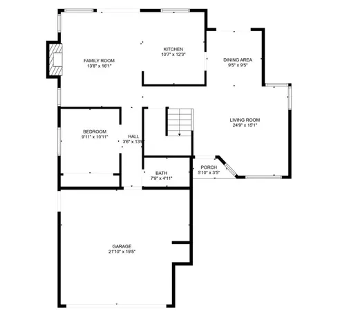 a picture of a wall with a white building