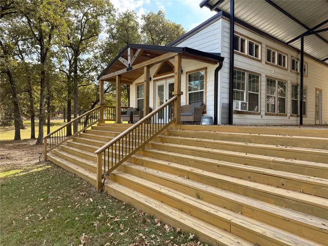 a view of a house with a balcony