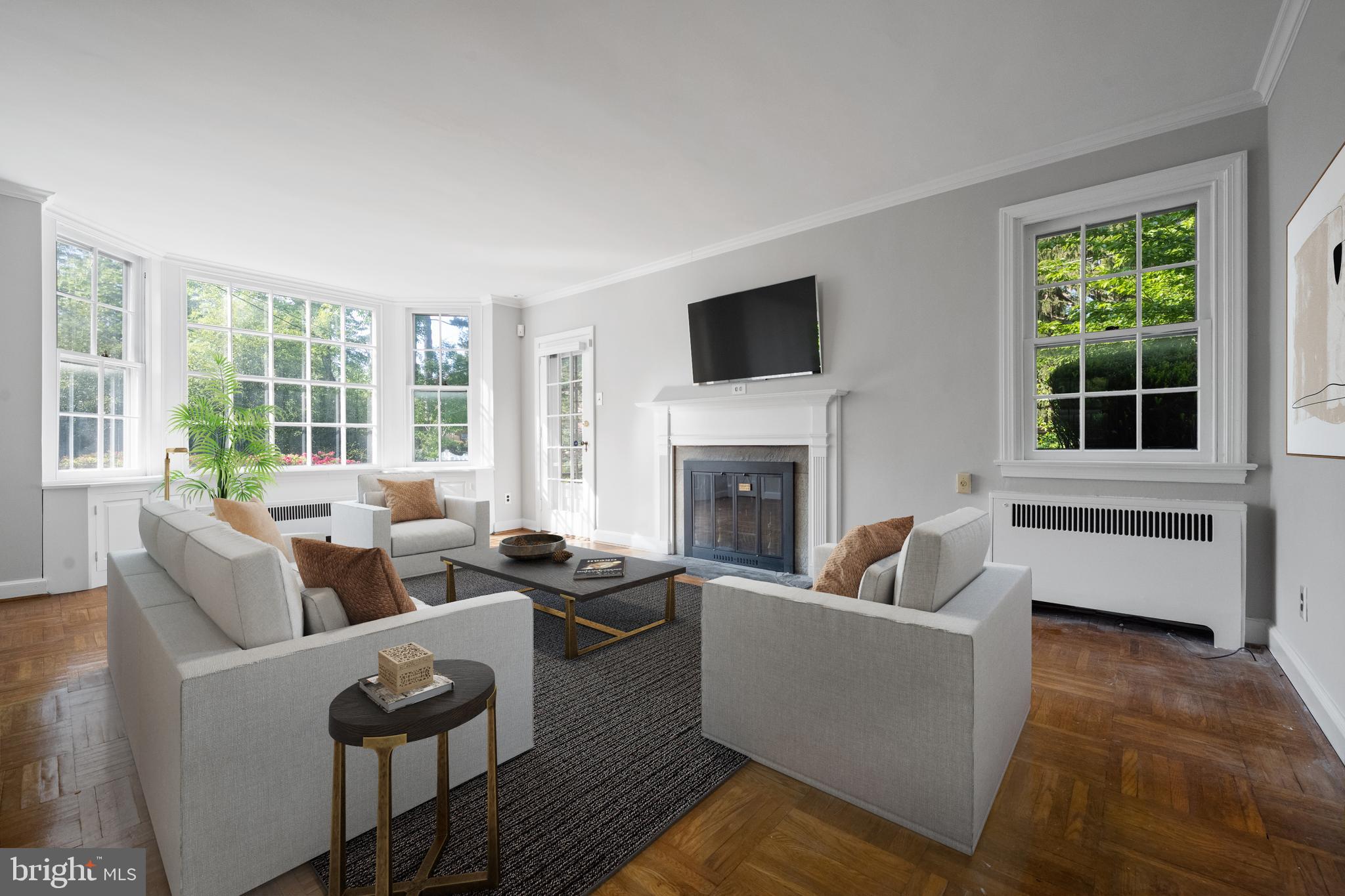213 East Rose Valley Road Wallingford, PA 19086 - Photo 5 of 33 Living Room - Virtually Staged