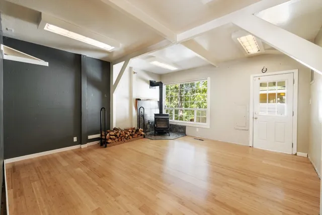 an empty room with windows