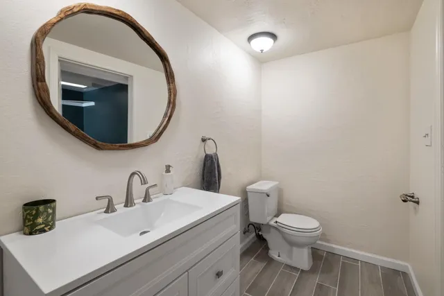 a backyard of a house with lots of green space