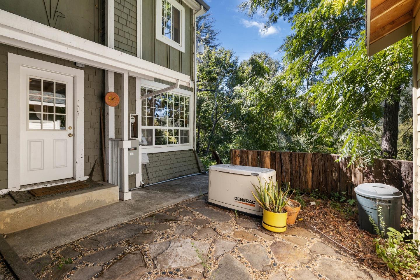 600 Cook Way Ben Lomond, CA 95005 - Photo 43 of 85 a view of a patio with table and chairs and potted plants