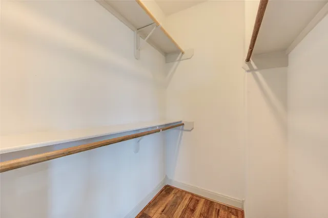 a view of small space with racks on the wall