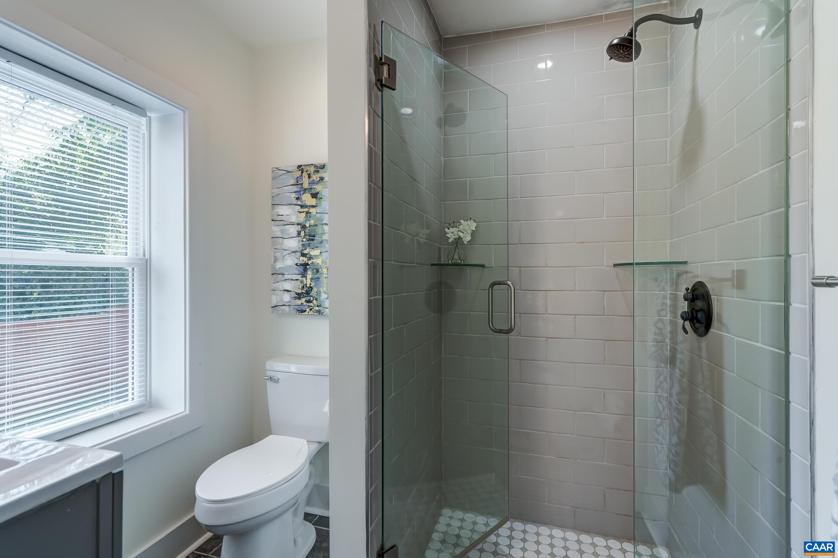 1407 Florence Road Charlottesville, VA 22902 - Photo 20 of 37 a bathroom with a shower a toilet and a window