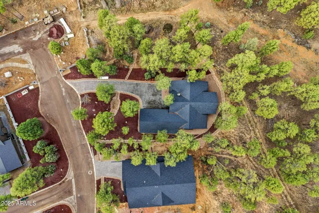 an aerial view of a house