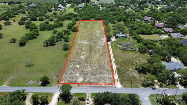 an aerial view of a garden