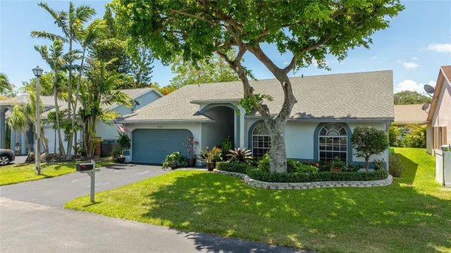 an aerial view of a pool