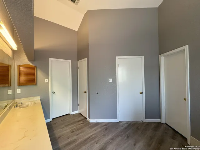 a view of livingroom with wooden floor