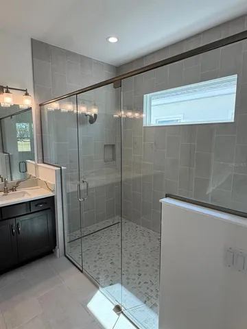 a bathroom with a shower