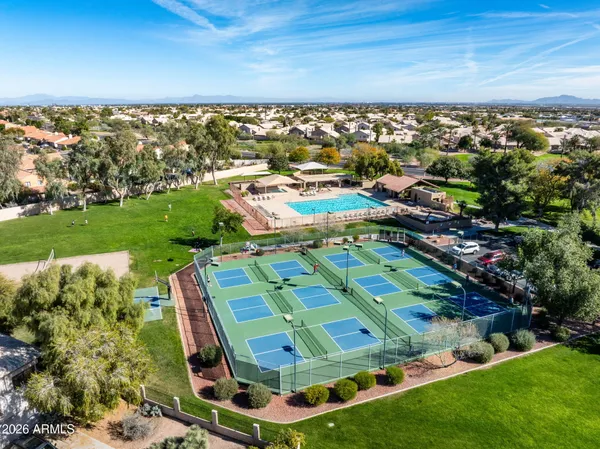 an aerial view of a city