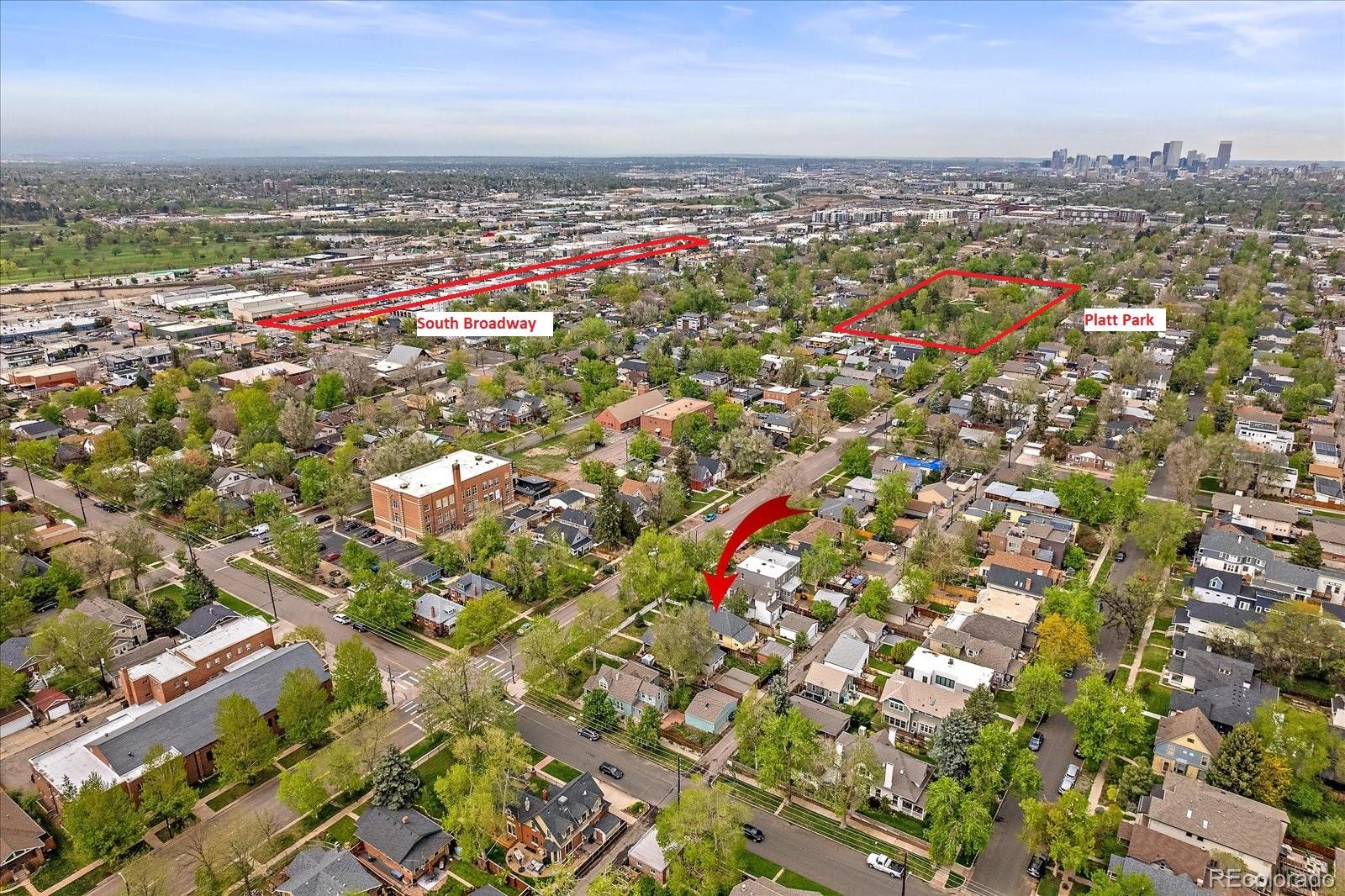 1776 South Logan Street Denver, CO 80210 - Photo 20 of 21 an aerial view of multiple house