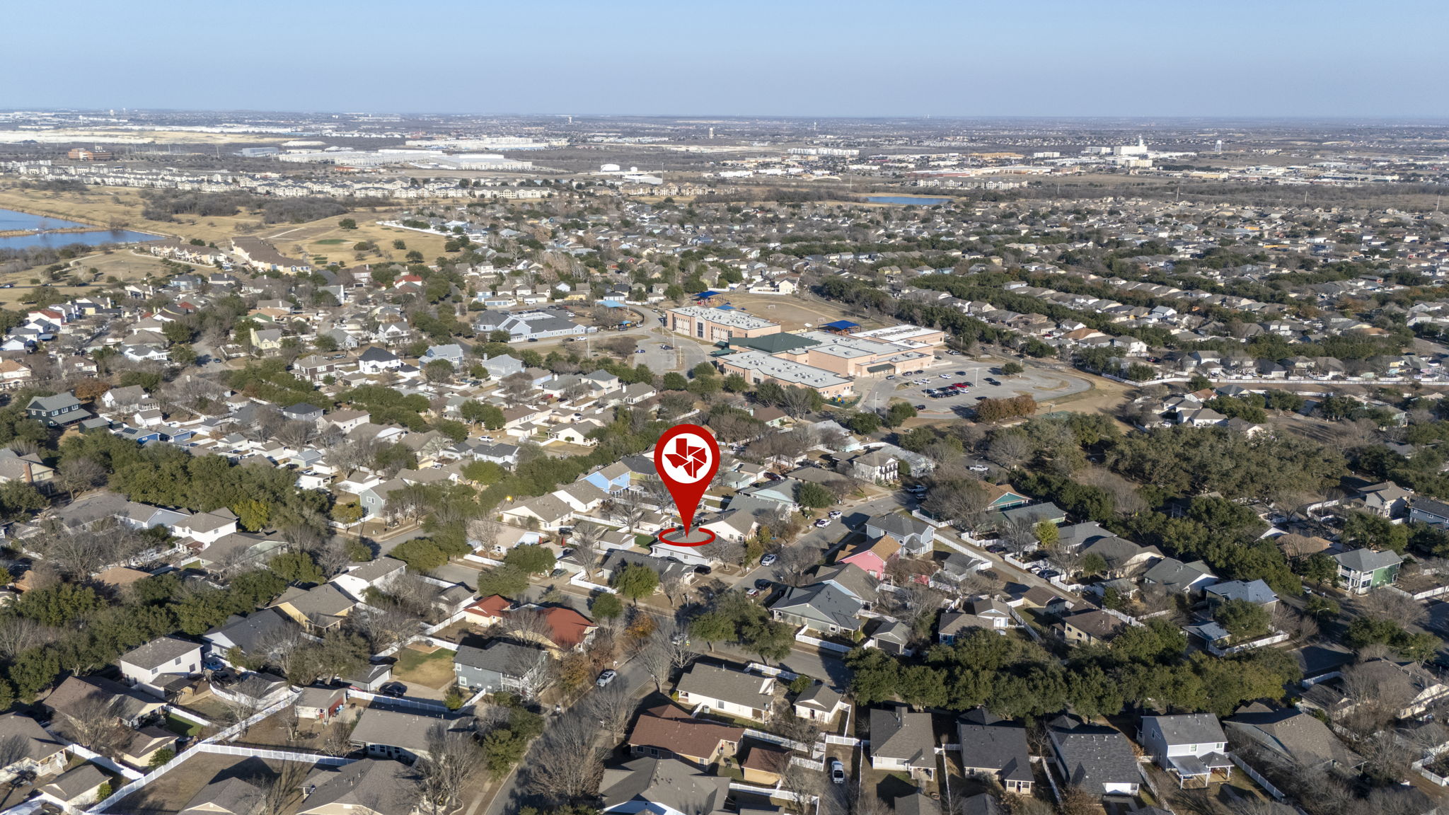 175 Wetzel Kyle, TX 78640 - Photo 35 of 40 Aerial view of the home and view of the Elementary school which is in walking distance.