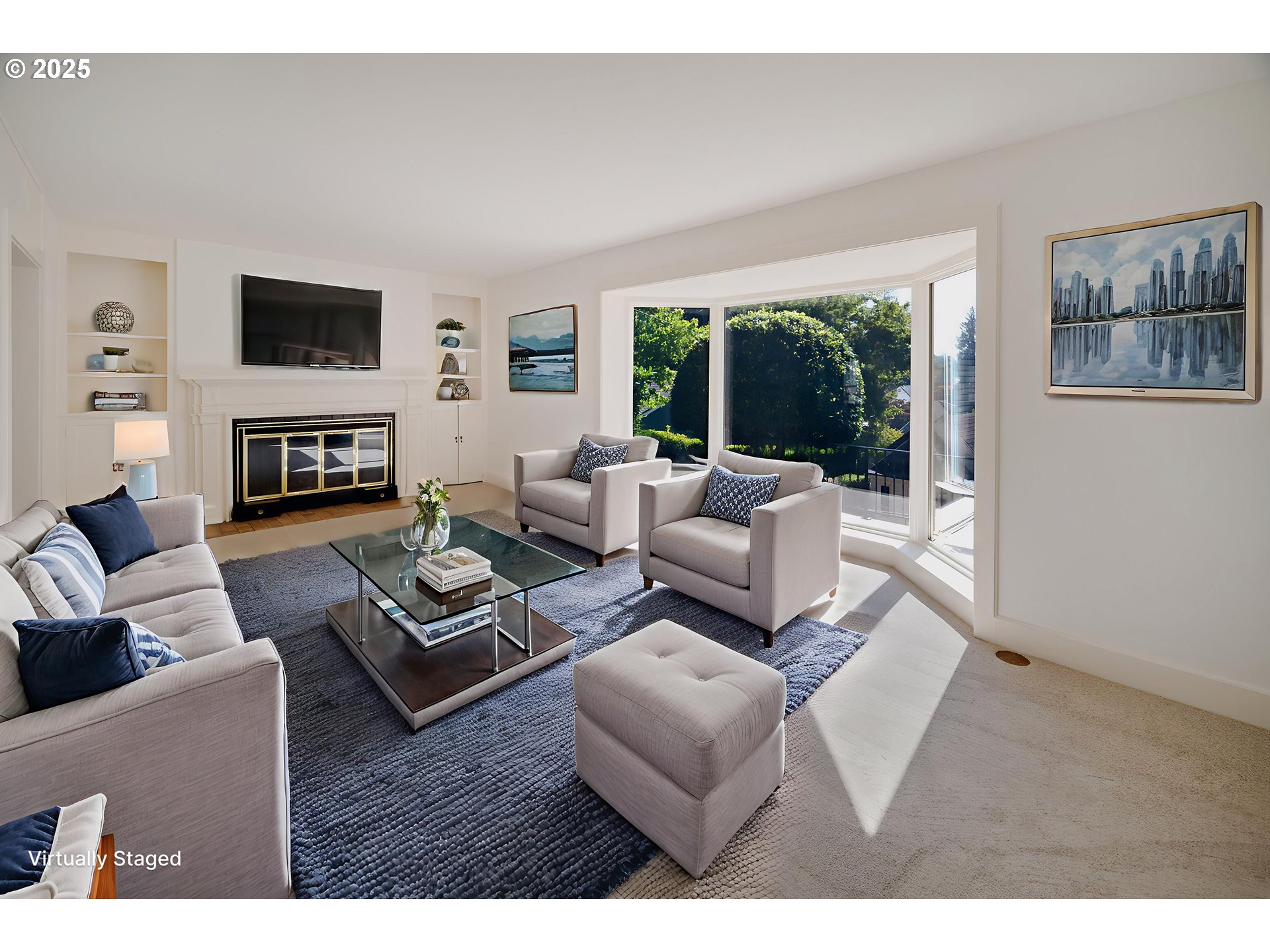 475 Leslie Street Southeast Salem, OR 97301 - Photo 21 of 47 a living room with furniture fireplace and a flat screen tv