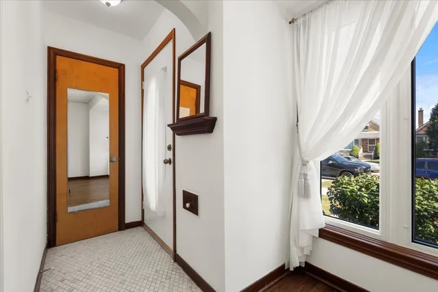 a view of hallway with washer and dryer