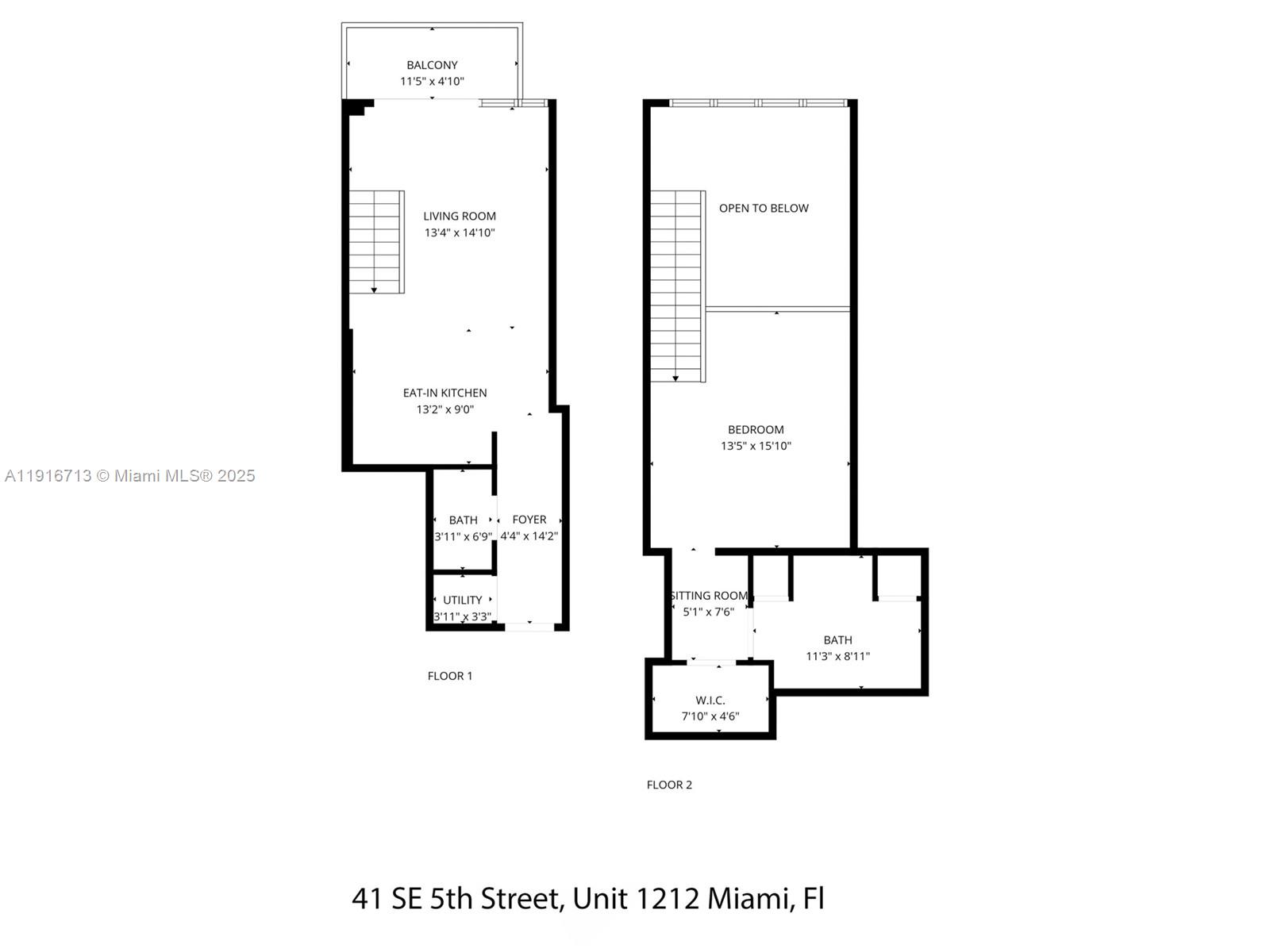 41 Southeast 5th Street, Unit 1212 Miami, FL 33131 - Photo 32 of 37 a picture of a floor plan