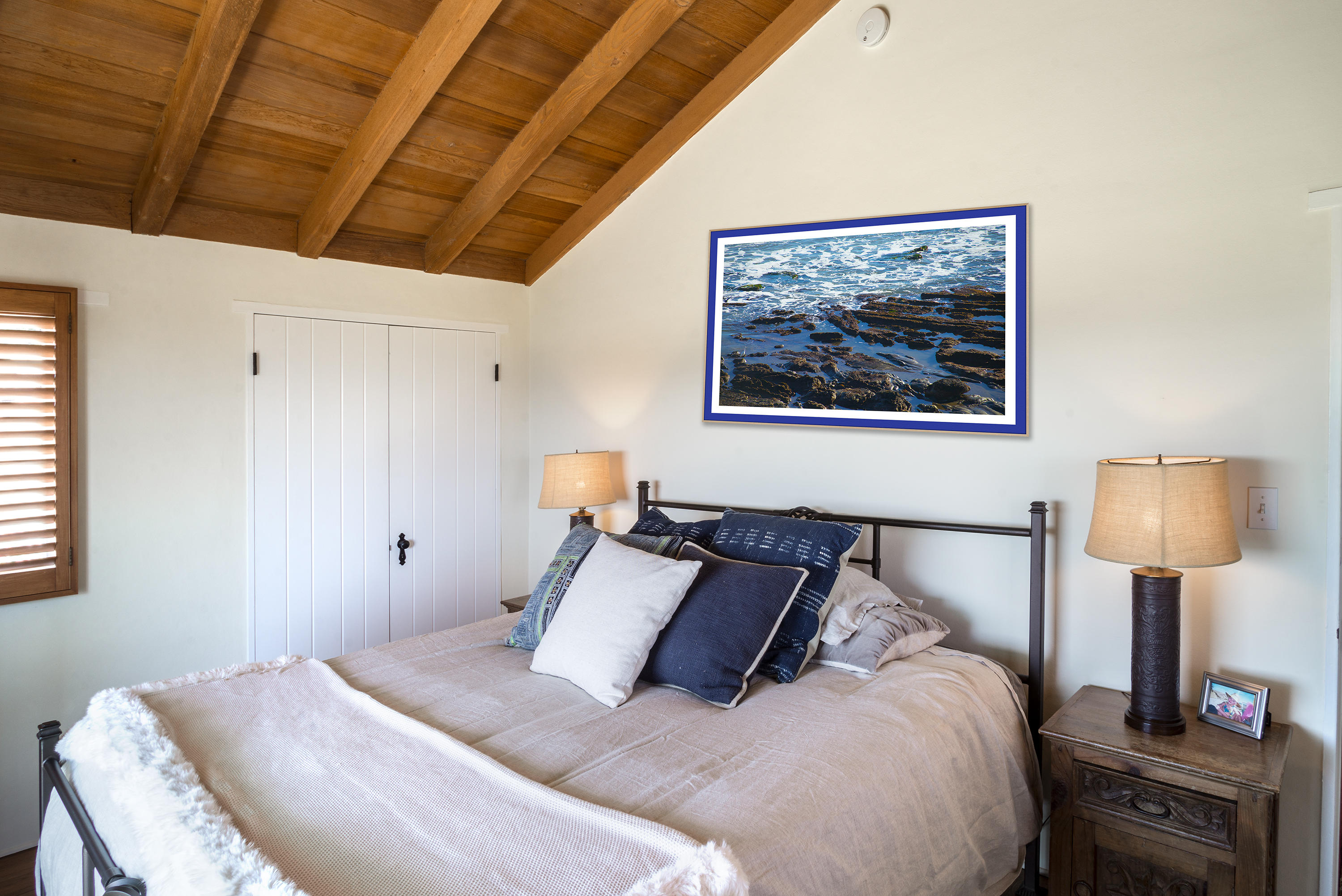 817 Moreno Road Santa Barbara, CA 93103 - Photo 28 of 38 Master Bedroom w/ Wood Beam Ceilings