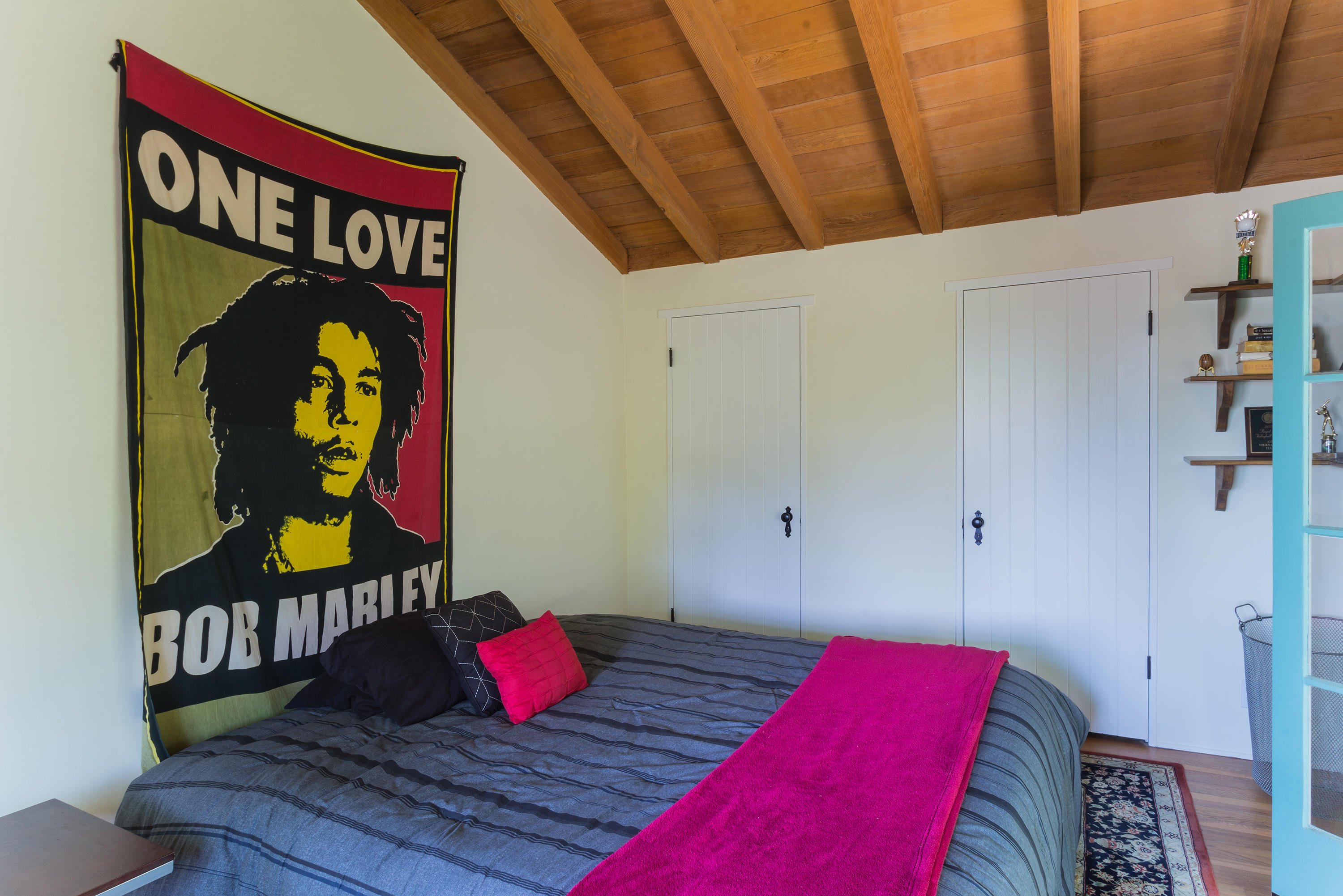 817 Moreno Road Santa Barbara, CA 93103 - Photo 31 of 38 Bedroom 4 w/ Wood Beam Ceilings