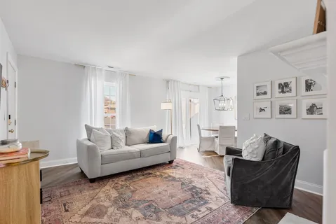 a living room with furniture and a couch