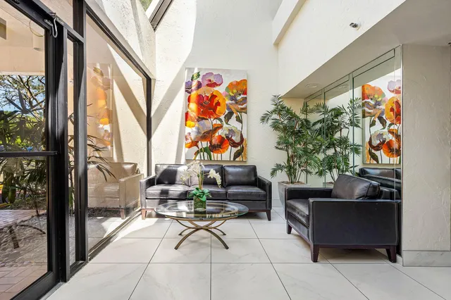 a outdoor living space with furniture