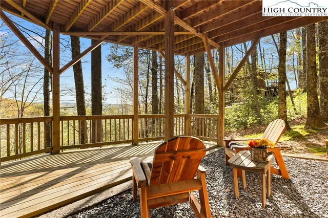 a view of porch with seating area
