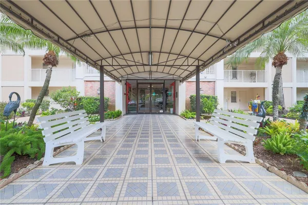 a front view of a building