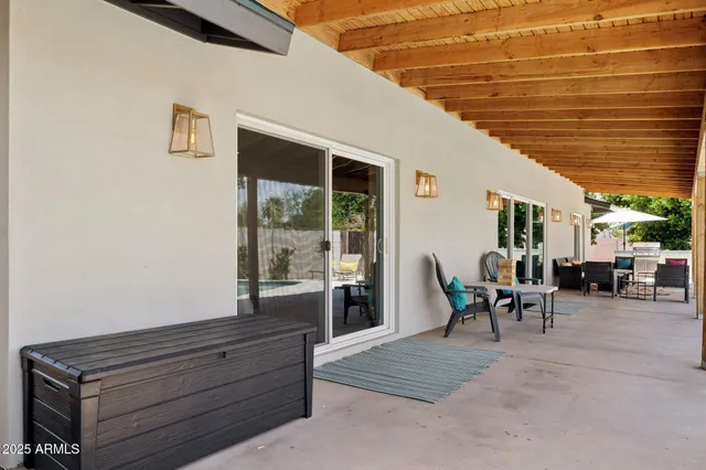 a living room with furniture