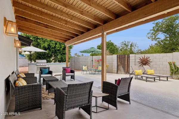 a view of outdoor seating