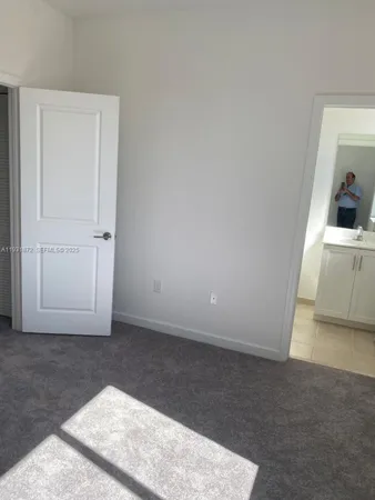 an empty room with closet