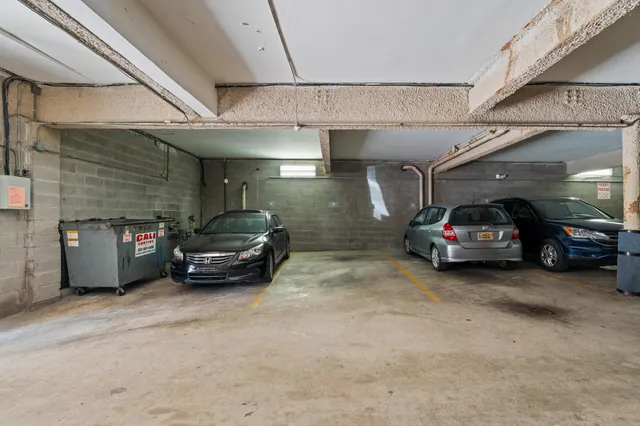 a car parked in a parking garage