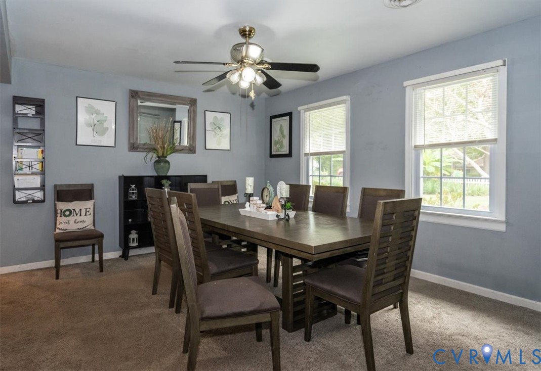 5510 Alberta Road Chesterfield, VA 23832 - Photo 7 of 29 Dining area with carpet flooring, two white-framed