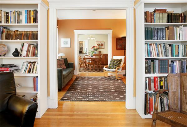 44 Harrison Street, Unit 2 Brookline, MA 02446 - Photo 3 of 6 a view of living room with furniture and book shelf