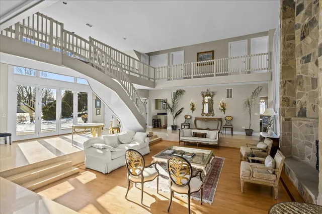 a living room with furniture