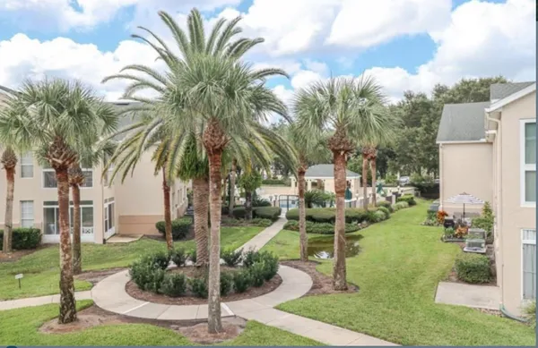 a view of a backyard