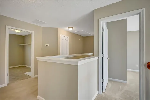 a view of an empty walk in closet