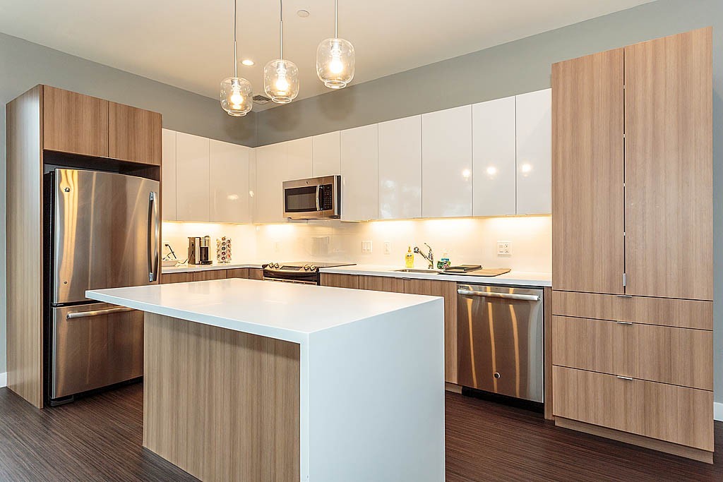 17 Ash Street Waltham, MA 02453 - Photo 15 of 32 a kitchen with stainless steel appliances granite countertop a sink stove and refrigerator