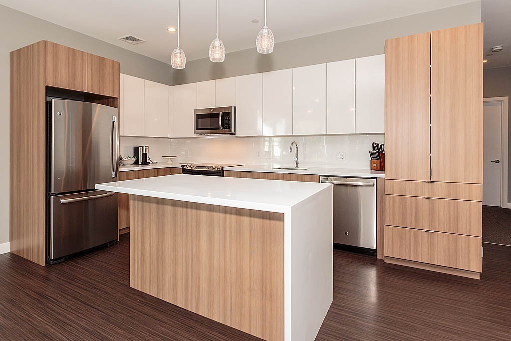 17 Ash Street Waltham, MA 02453 - Photo 5 of 32 a kitchen with kitchen island granite countertop a sink appliances cabinets and counter space