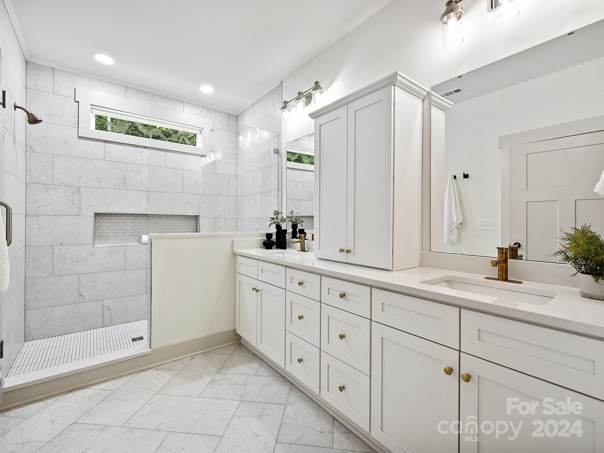 1438 Edgefield Road York, SC 29745 - Photo 19 of 36 a spacious bathroom with double sink and a mirror