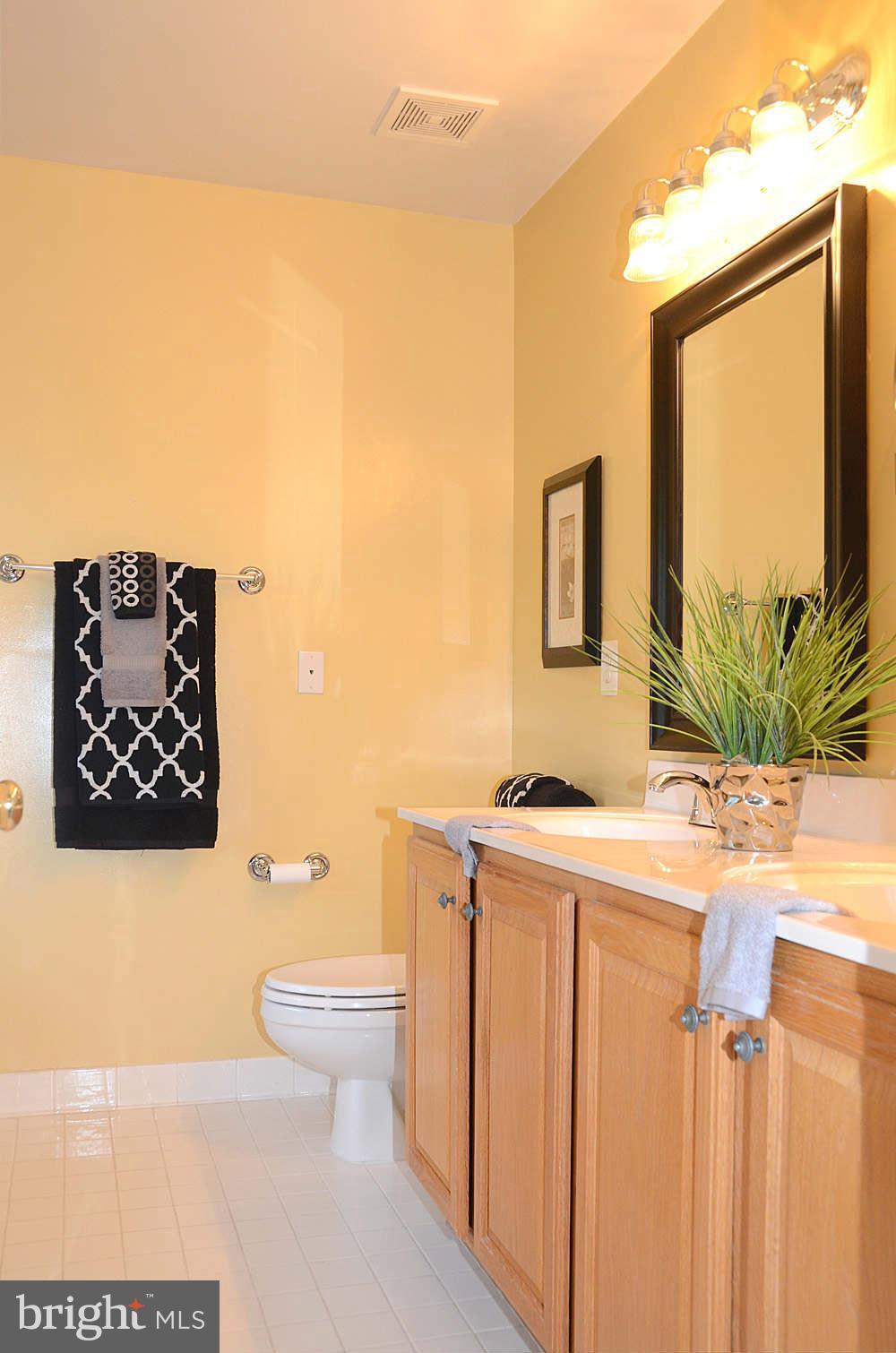 1267 Weatherstone Court Reston, VA 20194 - Photo 17 of 30 a bathroom with a toilet a sink and a large mirror