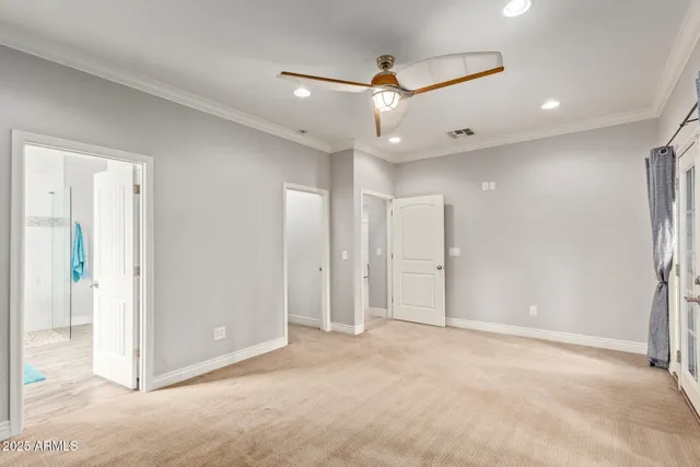 an empty space with closet area