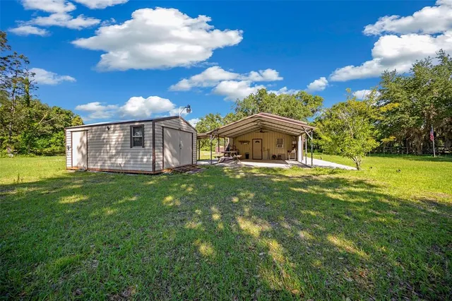 a view of house with backyard