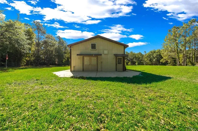a house view with a garden