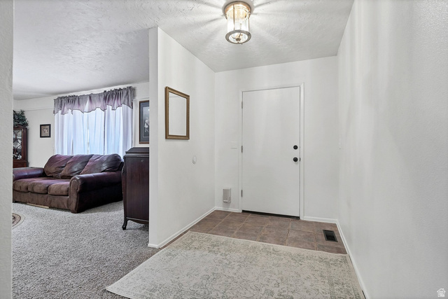 3334 Ute Road St. George, UT 84790 - Photo 4 of 40 Entrance foyer with a textured ceiling and carpet floors