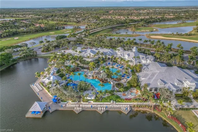 an aerial view of a garden with an outdoor space