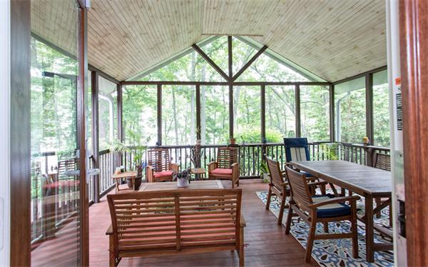 9 West Shore Road Windham, NH 03087 - Photo 2 of 13 a dining room with furniture large windows and wooden floor