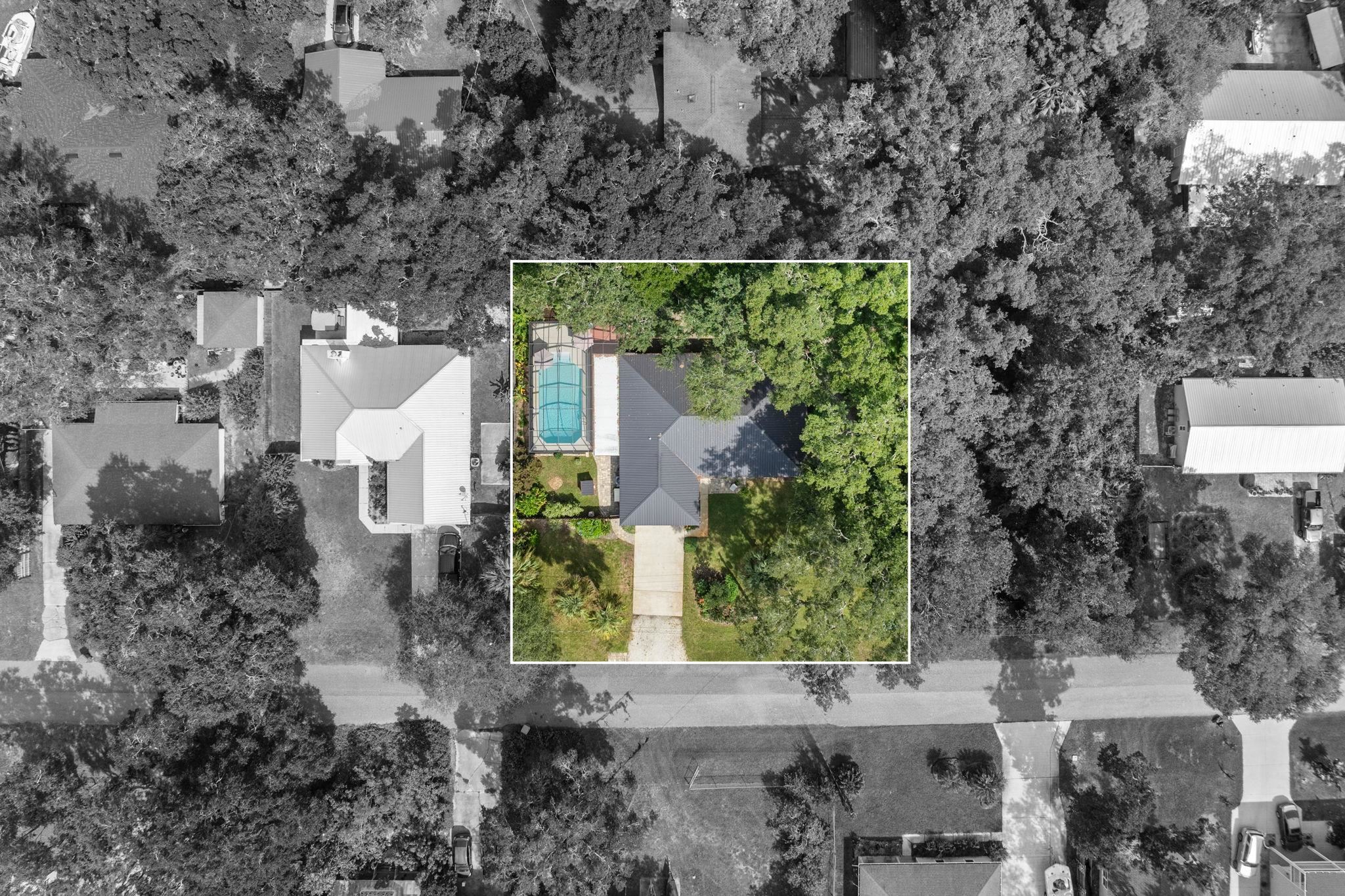 117 Seminole Road St. Augustine, FL 32086 - Photo 42 of 47 an aerial view of a house with a yard