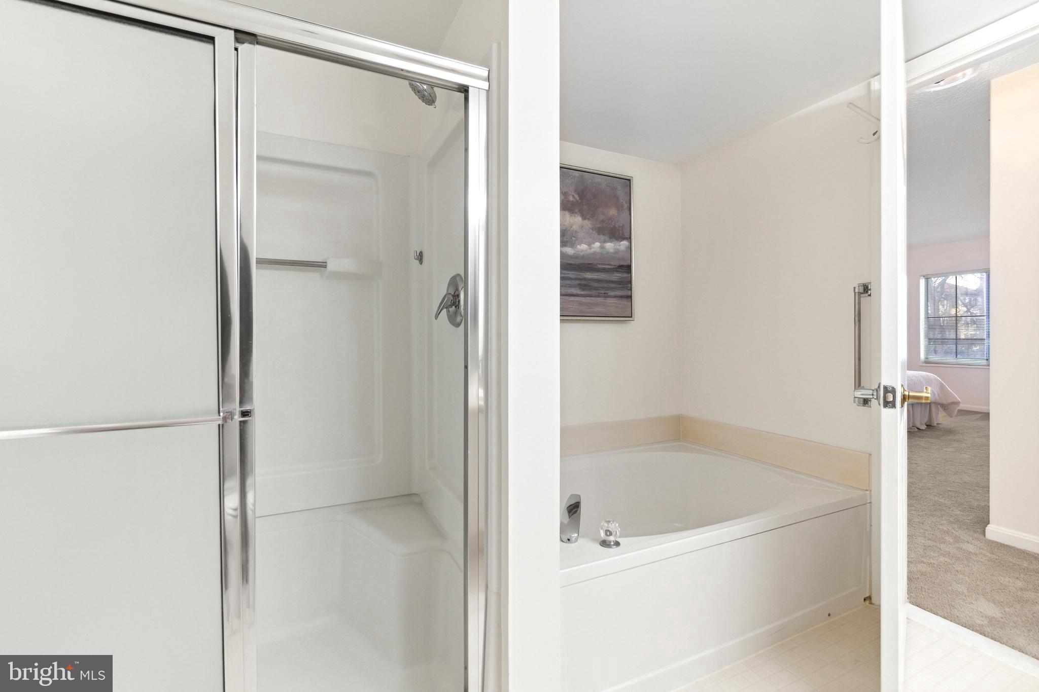 14809 Pennfield Circle, Unit 304 Silver Spring, MD 20906 - Photo 23 of 29 Separate stall shower and soaking tub in primary b