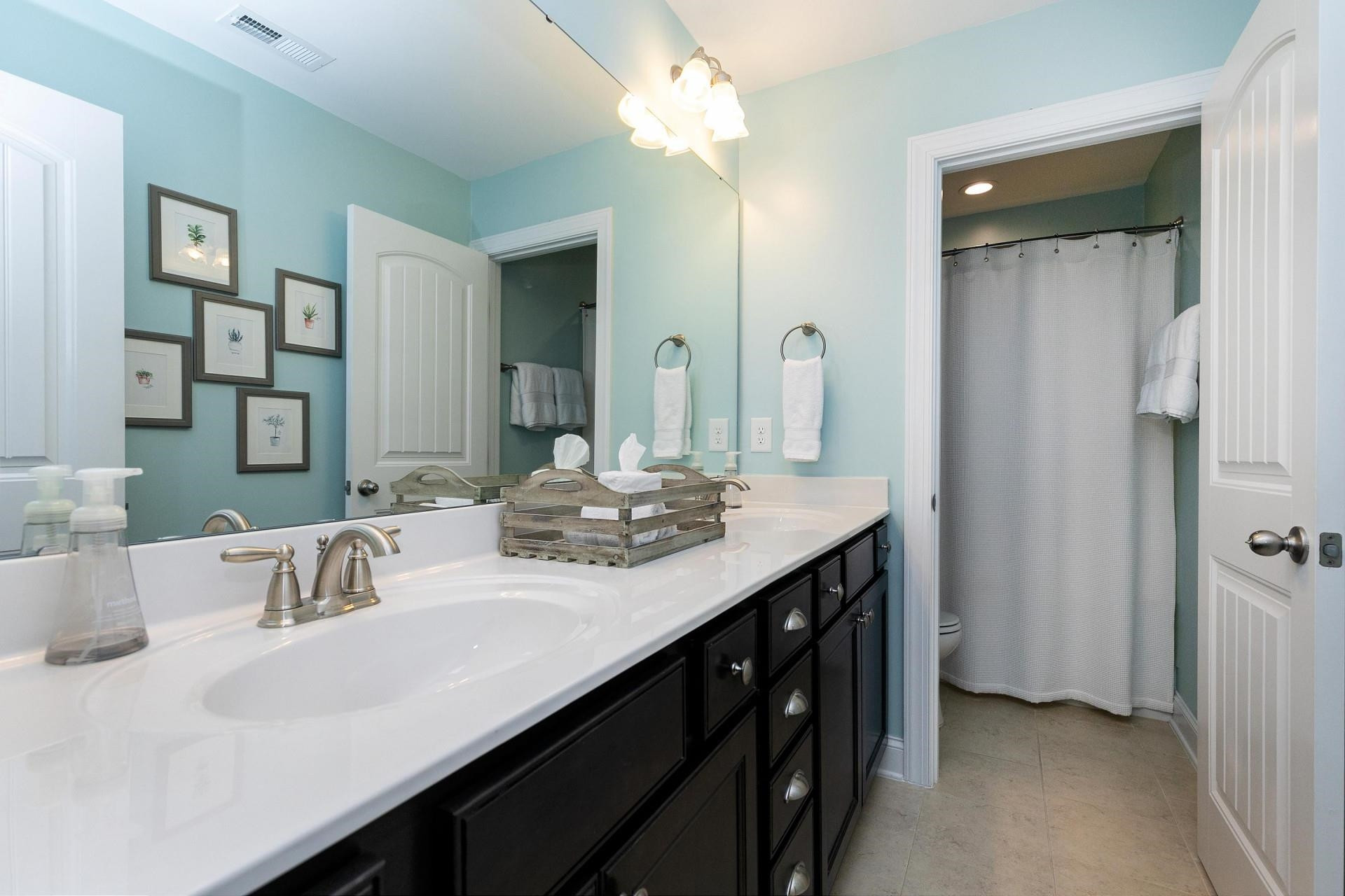 1016 Capstone Drive Durham, NC 27713 - Photo 32 of 50 a bathroom with a sink double vanity and a mirror